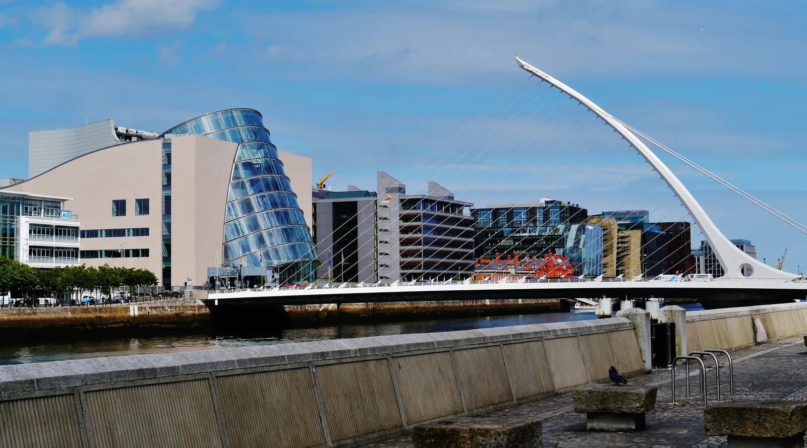 Modern offices in Dublin Docklands, a centre for Irish financial services.
