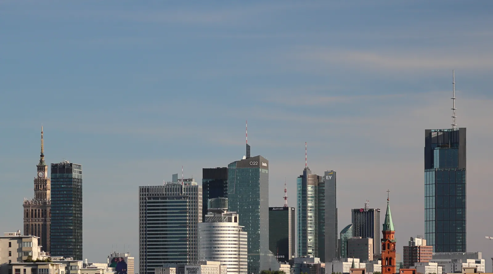 The Warsaw business district skyline.